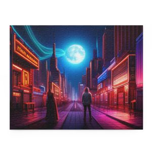 Neon Cityscape Puzzle — 120/252/500-Piece Illuminated Skyline